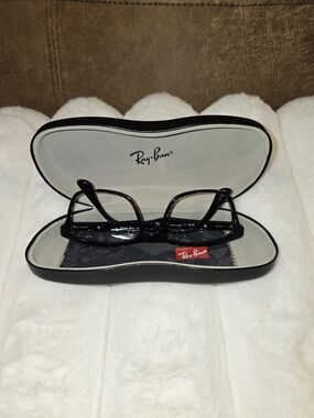 Ray-Ban Men's Black Rectangle Eyeglasses with Case